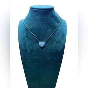 🆕 Larimar, Sterling, Moissanite Heart necklace